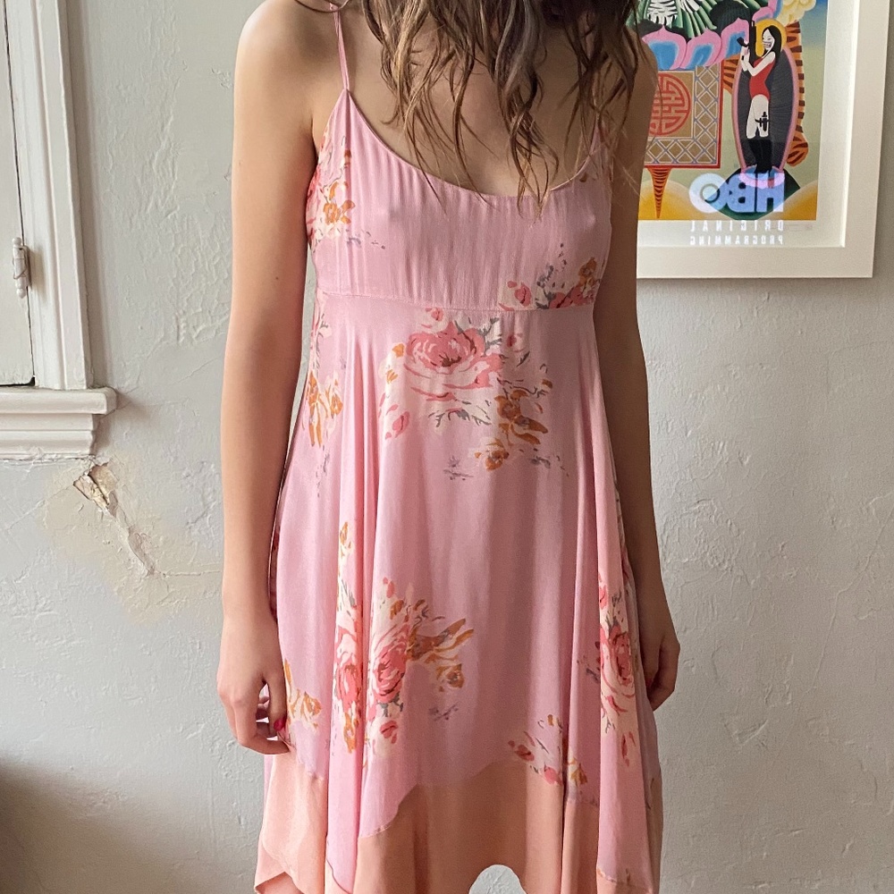 Free People Pink Chiffon Dress